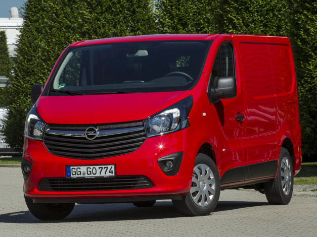 Обои картинки фото автомобили, opel, van, vivaro, красный, 2014г, biturbo