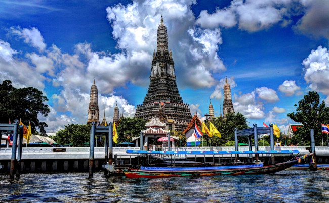 Обои картинки фото храм ват арун в бангкоке, города, - буддийские и другие храмы, храм, ват, арун, в, бангкоке