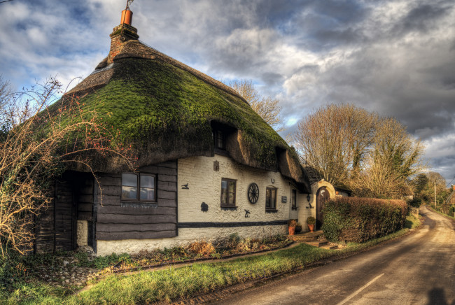 Обои картинки фото thatched house, города, - здания,  дома, дом, загородный