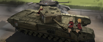 Картинка аниме girls+und+panzer танк девочки