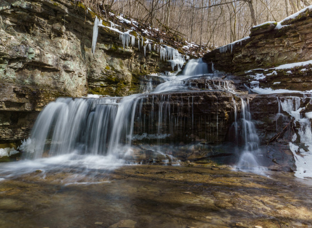 Обои картинки фото природа, водопады, река, лес, водопад