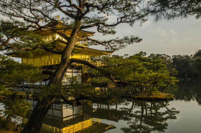 Обои картинки фото kinkaku-ji | kyoto, города, киото , Япония, храм