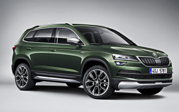 обоя 2019 skoda karoq scout, автомобили, skoda, karoq, scout, зеленый, чешские, кроссоверы, вид, спереди, кроссовер, экстерьер, новый, 2019