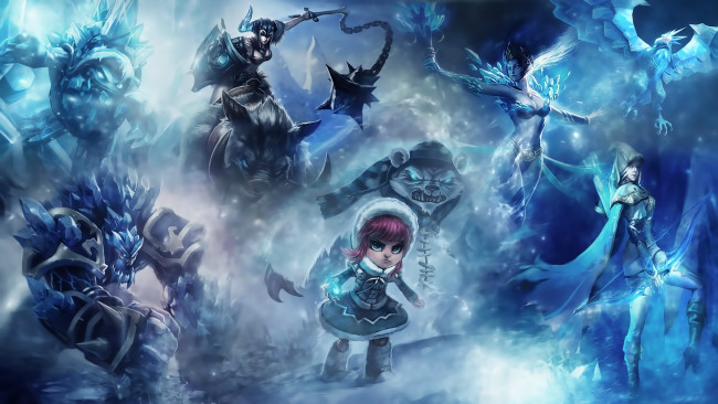 Обои картинки фото видео игры, league of legends, персонажи, снег, лед, девочка