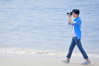 обоя мужчины, xiao zhan, актер, камера, море