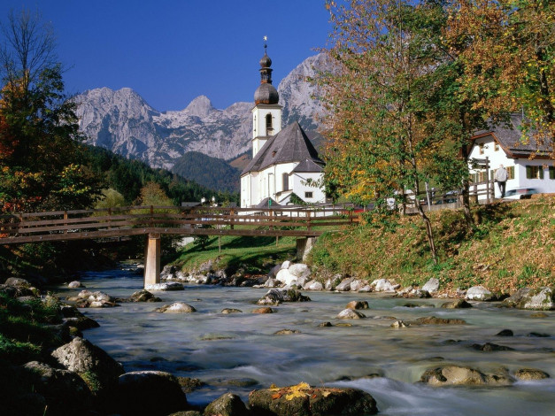 Обои картинки фото ramsau, bavaria, города, католические, соборы, костелы, аббатства