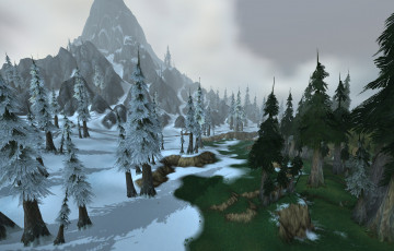 Картинка 3д графика nature landscape природа ели снег