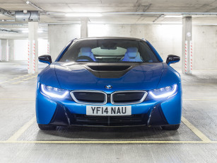 Картинка автомобили bmw синий 2014г uk-spec i8