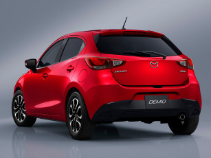 Картинка автомобили mazda 2014г demio красный