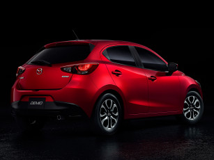 обоя автомобили, mazda, красный, 2014г, demio