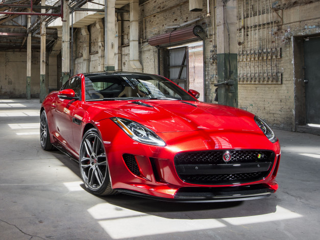 Обои картинки фото автомобили, jaguar, coupе, us-spec, 2015г, f-type, r