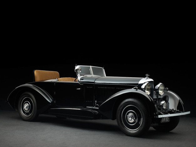 Обои картинки фото автомобили, классика, темный, 1931г, yr5099, barker, cabriolet, coupe, sports, 8, litre, bentley