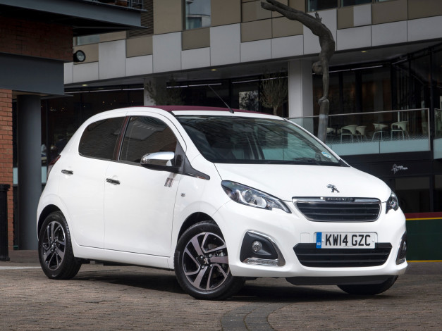 Обои картинки фото автомобили, peugeot, 108, top, светлый, 2014г, uk-spec, 5-door