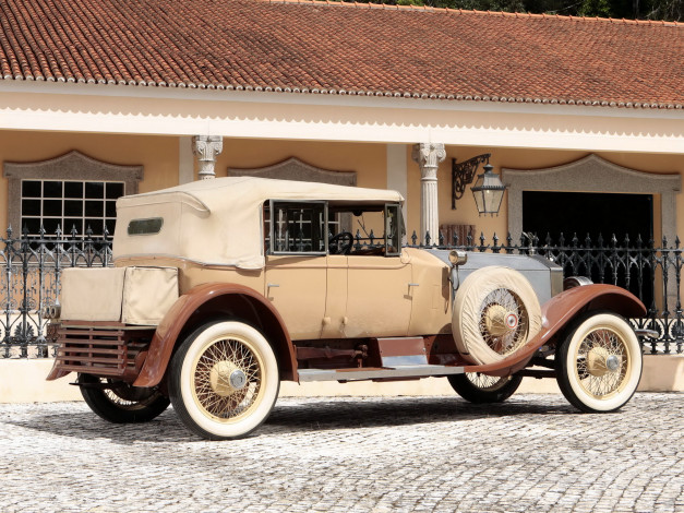 Обои картинки фото автомобили, rolls-royce, 40-50, hp, co, locke, ghost, silver, 1925г, tourer, all-weather