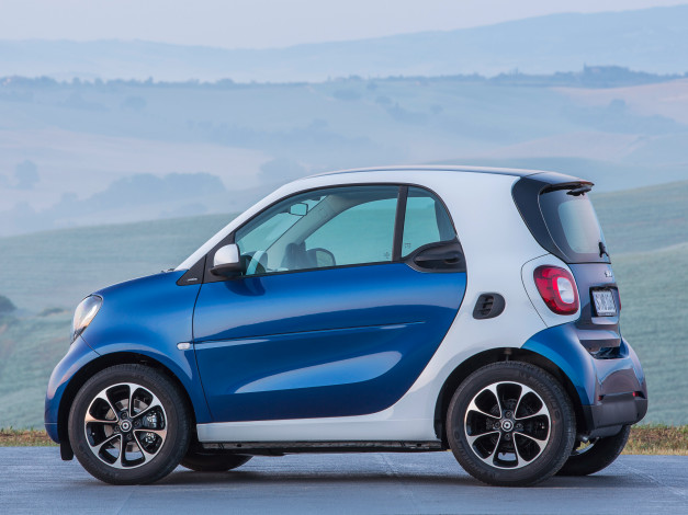 Обои картинки фото автомобили, smart, passion, fortwo, синий, 2014г, c453, coupе