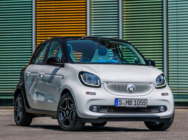 Обои картинки фото автомобили, smart, светлый, 2014г, w453, proxy, forfour