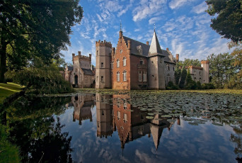 Картинка stapelen+castle города замки+нидерландов парк замок пруд