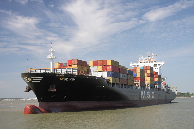Обои картинки фото msc kim, корабли, грузовые суда, контейнеровоз
