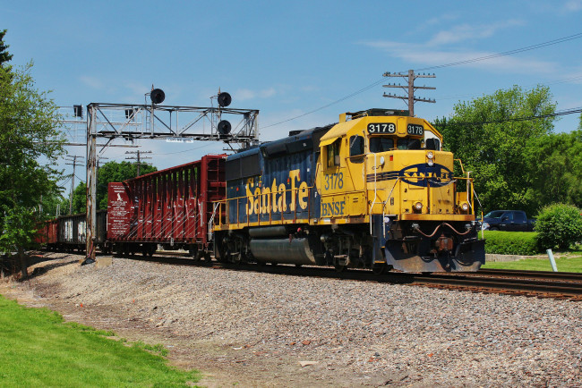 Обои картинки фото техника, поезда, состав, дорога, железная, локомотив, рельсы