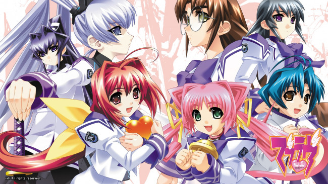 Обои картинки фото muv-luv alternative,  total eclipse, аниме, девушки, фон, взгляд