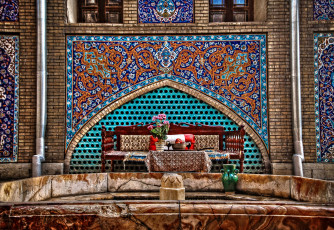 обоя города, - мечети,  медресе, цветы, архитектура, иран, история