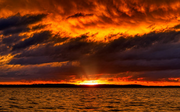 Картинка природа восходы закаты закат вода море облака