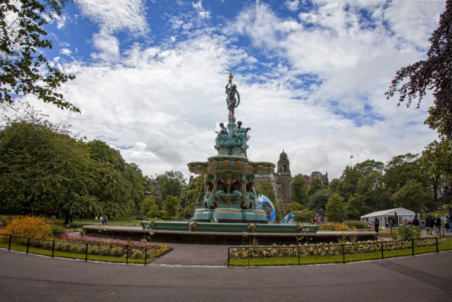 Обои картинки фото города, эдинбург , шотландия, фонтан