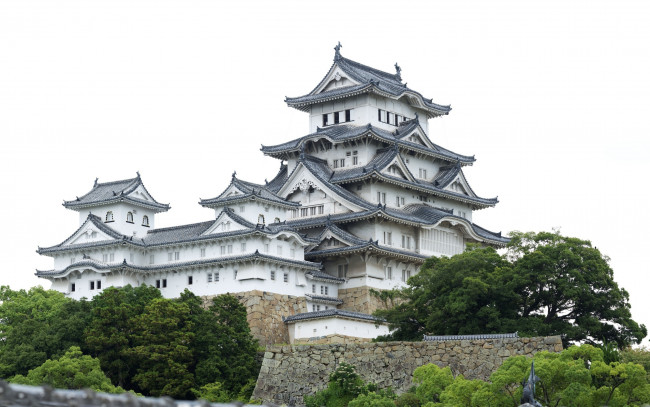 Обои картинки фото города, замки, Японии, япония, деревья