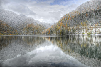 Картинка природа реки озера зима горы рица озеро абхазия