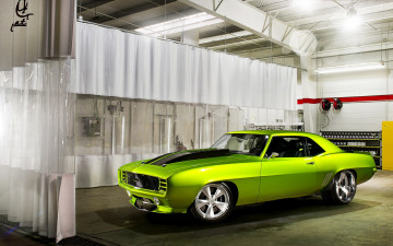 обоя автомобили, camaro, green