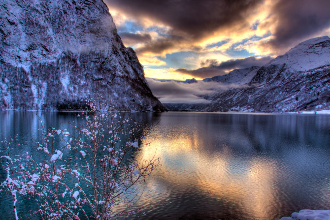 Обои картинки фото landscape, hdr, природа, реки, озера, горы, облака, озеро, снега