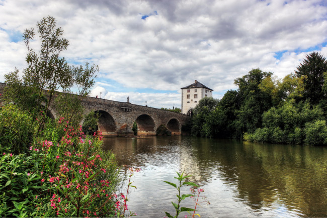 Обои картинки фото германия, лимбург, на, лане, природа, реки, озера, река, мост