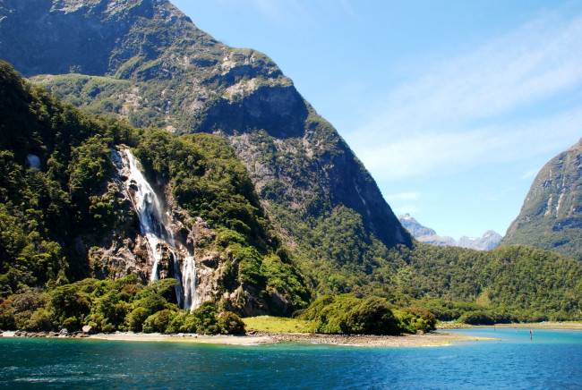 Обои картинки фото fiordland, national, park, новая, зеландия, природа, горы, река