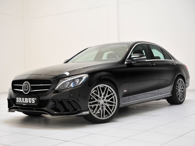 Обои картинки фото автомобили, brabus, темный, mercedes-benz, c-klasse, w205, 2014г