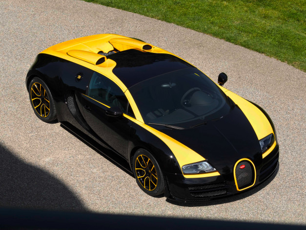 Обои картинки фото автомобили, bugatti, 2014г, one, of, vitesse, roadster, sport, grand, veyron