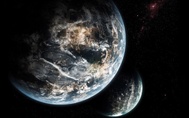 Обои картинки фото космос, земля, light, planet, sci, fi, life