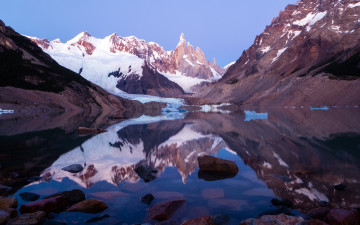 Картинка природа реки озера снег горы озеро argentina patagonia los glaciares national park lago torre