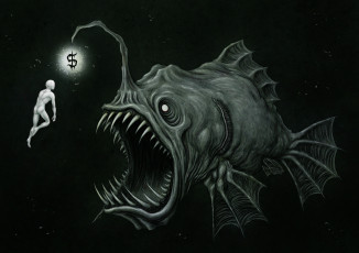 Картинка фэнтези существа подводный мир существо тварь гигант человек