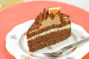 Картинка еда торты торт слои крем декор десерт