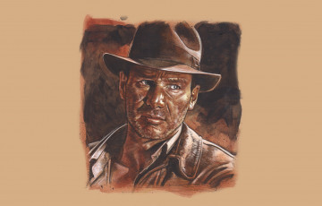 Картинка harrison+ford рисованное кино шляпа фон мужчина
