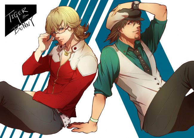 Обои картинки фото аниме, tiger and bunny, tiger, and, bunny