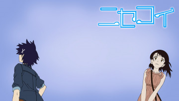 Картинка аниме nisekoi фон взгляд девушка