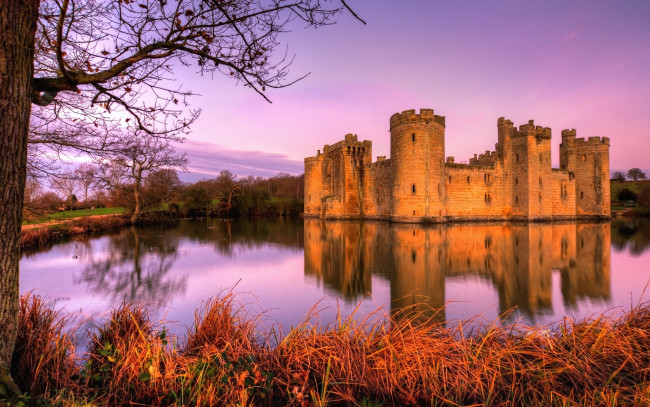 Обои картинки фото bodiam castle, города, замок бодиам , англия, bodiam, castle