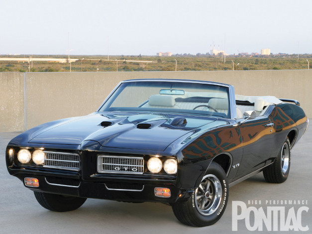 Обои картинки фото 1969, pontiac, gto convertible, автомобили