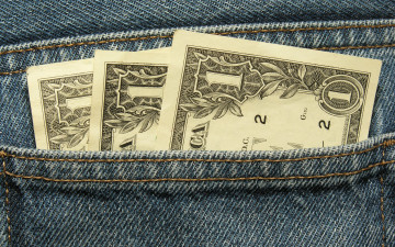 Картинка разное золото купюры монеты доллары джинсы карман