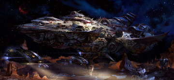 Картинка фэнтези космические корабли звездолеты станции звездолёт