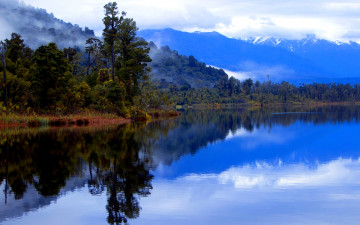 Картинка mountain lake природа реки озера озеро лес горы трава