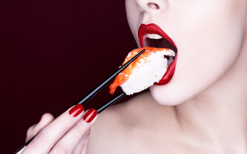 Картинка разное губы еда суши