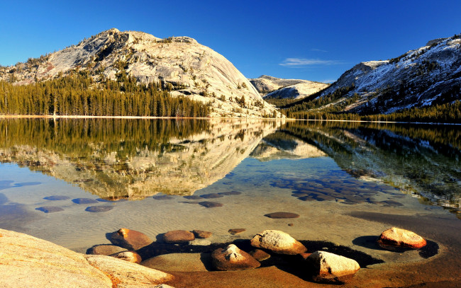 Обои картинки фото природа, реки, озера, горы, отражение, пейзаж, камни, озеро