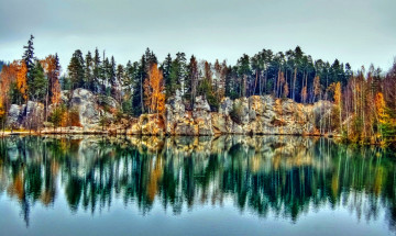 Картинка природа реки озера отражение лес озеро скалы